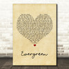 Westlife Evergreen Vintage Heart Song Lyric Quote Print