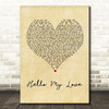 Westlife Hello My Love Vintage Heart Song Lyric Quote Print