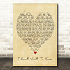 I Don't Want To Know Fleetwood Mac Vintage Heart Quote Song Lyric Print