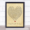 I Don't Want To Know Fleetwood Mac Vintage Heart Quote Song Lyric Print