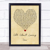 Bon Jovi All About Loving You Vintage Heart Quote Song Lyric Print
