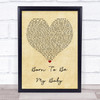 Bon Jovi Born To Be My Baby Vintage Heart Quote Song Lyric Print