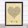 Coldplay Up&Up Vintage Heart Quote Song Lyric Print