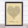 Cory Asbury Reckless Love Vintage Heart Quote Song Lyric Print