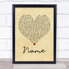 Goo Goo Dolls Name Vintage Heart Quote Song Lyric Print