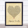 Idina Menzel Defying Gravity Vintage Heart Quote Song Lyric Print