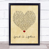 Jamiroquai Spend A Lifetime Vintage Heart Quote Song Lyric Print