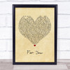 Liam Payne & Rita Ora For You Vintage Heart Quote Song Lyric Print