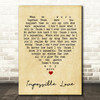 Impossible Love UB40 Vintage Heart Quote Song Lyric Print