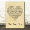 Rag'n'Bone Man As You Are (Shy FX Remix) Vintage Heart Quote Song Lyric Print