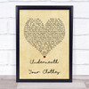 Shakira Underneath Your Clothes Vintage Heart Quote Song Lyric Print