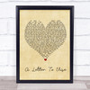 The Cure A Letter To Elise Vintage Heart Quote Song Lyric Print