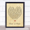 Over & Over Fleetwood Mac Vintage Heart Quote Song Lyric Print