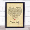 Andra Day Rise Up Vintage Heart Song Lyric Print