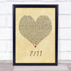 Beyonce Knowles 7 11 Vintage Heart Song Lyric Print