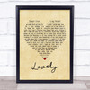 Billie Eilish and Khalid Lovely Vintage Heart Song Lyric Print