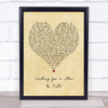 Boy Meets Girl Waiting for a Star to Fall Vintage Heart Song Lyric Print