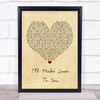 Boyz II Men I'll Make Love To You Vintage Heart Song Lyric Print