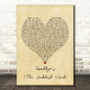 Celine Dion Goodbye's (The Saddest Word) Vintage Heart Song Lyric Print