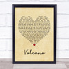 Damien Rice Volcano Vintage Heart Song Lyric Print