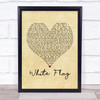 Dido White Flag Vintage Heart Song Lyric Print