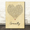 Embrace Gravity Vintage Heart Song Lyric Print
