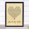 Freda Payne Band Of Gold Vintage Heart Song Lyric Print