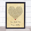 Kenny Chesney You Had Me From Hello Vintage Heart Song Lyric Print