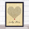 Lucy Spraggan Lucky Stars Vintage Heart Song Lyric Print