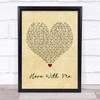Marshmello Here With Me Vintage Heart Song Lyric Print