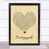 Matchbox 20 Overjoyed Vintage Heart Song Lyric Print