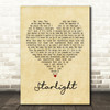 Muse Starlight Vintage Heart Song Lyric Print
