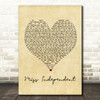 Ne-Yo Miss Independent Vintage Heart Song Lyric Print