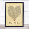 Shape Of You Ed Sheeran Vintage Heart Quote Song Lyric Print