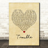 Ray LaMontagne Trouble Vintage Heart Song Lyric Print