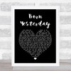 Nik Kershaw Born Yesterday Black Heart Song Lyric Print