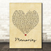 Shawn Mendes Memories Vintage Heart Song Lyric Print