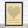 The Beatles Do You Want To Know A Secret Vintage Heart Song Lyric Print