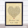 The Killers Glamorous Indie Rock & Roll Vintage Heart Song Lyric Print