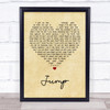 Van Halen Jump Vintage Heart Song Lyric Print