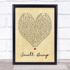 Small Bump Ed Sheeran Vintage Heart Quote Song Lyric Print