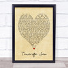 Tenerife Sea Ed Sheeran Vintage Heart Quote Song Lyric Print