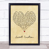 Aerosmith Sweet Emotion Vintage Heart Song Lyric Print
