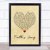 Amy Wadge Faith's Song Vintage Heart Song Lyric Print