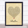 Ariana Grande ghostin Vintage Heart Song Lyric Print