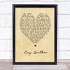 Avicii Hey Brother Vintage Heart Song Lyric Print