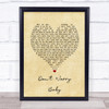 Beach Boys Don't Worry Baby Vintage Heart Song Lyric Print