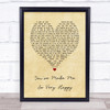 Blood, Sweat & Tears You've Made Me So Very Happy Vintage Heart Song Lyric Print