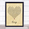 Blue October King Vintage Heart Song Lyric Print