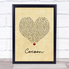Catfish And The Bottlemen Cocoon Vintage Heart Song Lyric Print